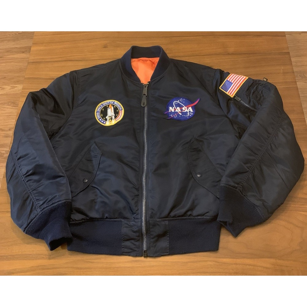 Alpha Industries MA-1 NASA Flight Jacket Mens L Bomber USA MILJ82790J (USAF)